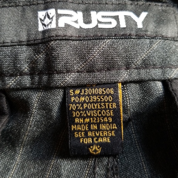 Rusty Pinstriped Shorts Size 28 NWT Walkshort - Picture 5 of 7